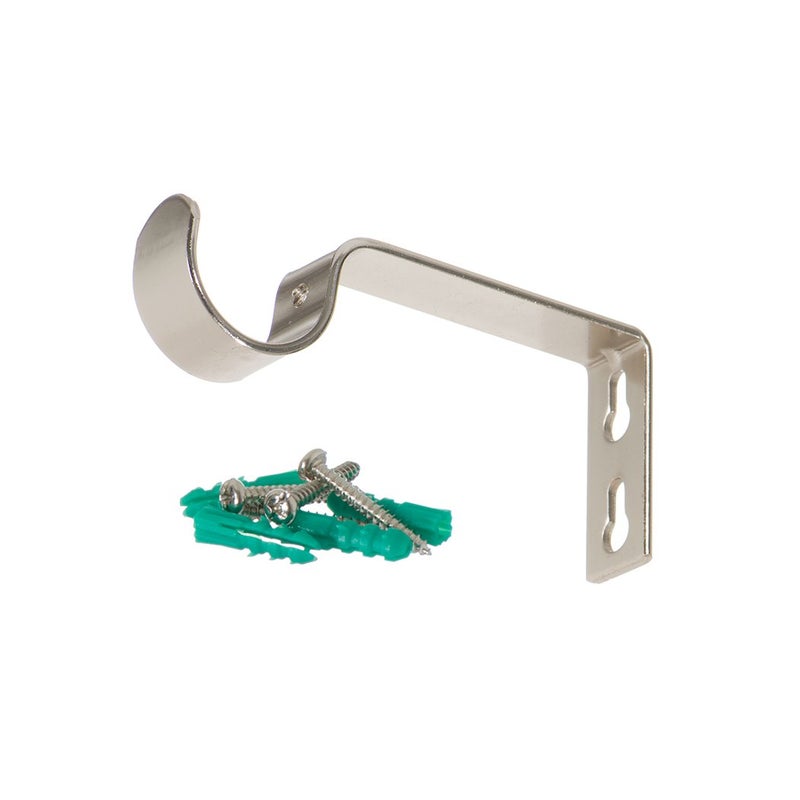 Ivilon حوامل ثابتة من إيفيلون لستائر القضبان - للقضبان بقطر 1 أو 1 1/8 بوصة. مجموعة من 2 - نيكل مصقول - Image 3